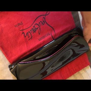 patent leather christian louisboutin clutch